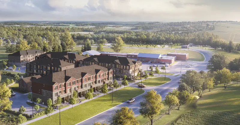 Walnut Creek townhome community rendering, East Gwillimbury